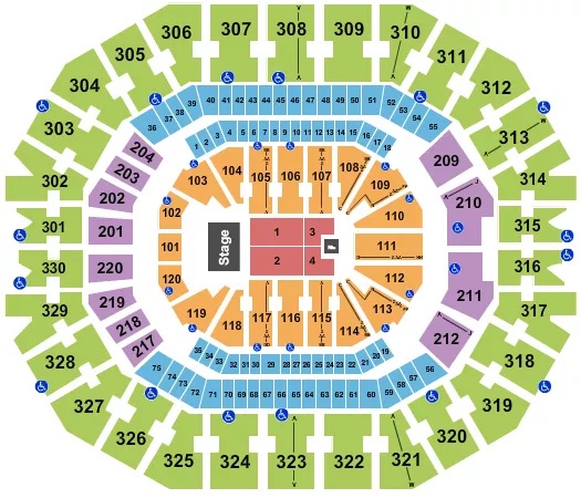 KFC Yum Center seating chart